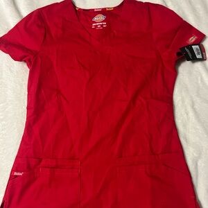 Healing Hands Women's Vivid Red Short Sleeve Top
